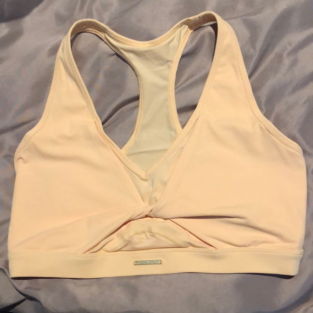 Whitney Simmons x Gymshark yellow sports bra